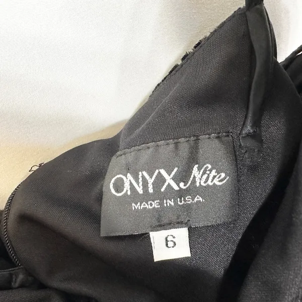 Onyx Nite‎ 6 Dress Black Velvet Burnout Hi Lo Spaghetti 90s Y2K Grunge Goth 1341 - Image 3