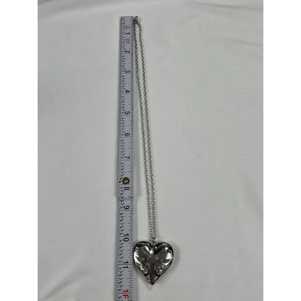 Vampire Diaries SKU 7847 Caroline Forbes Antique Silver Open Heart Chain & Penda - Image 4