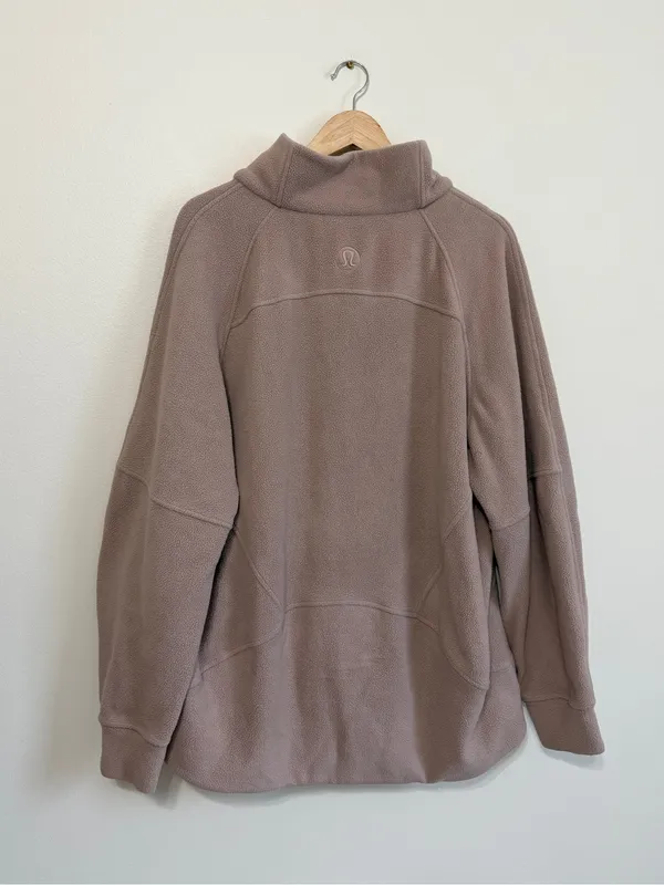 Lululemon Oversized Scuba Tumbled Fleece Funnel-Neck Half Zip Size XL / XXL Pink - Image 6
