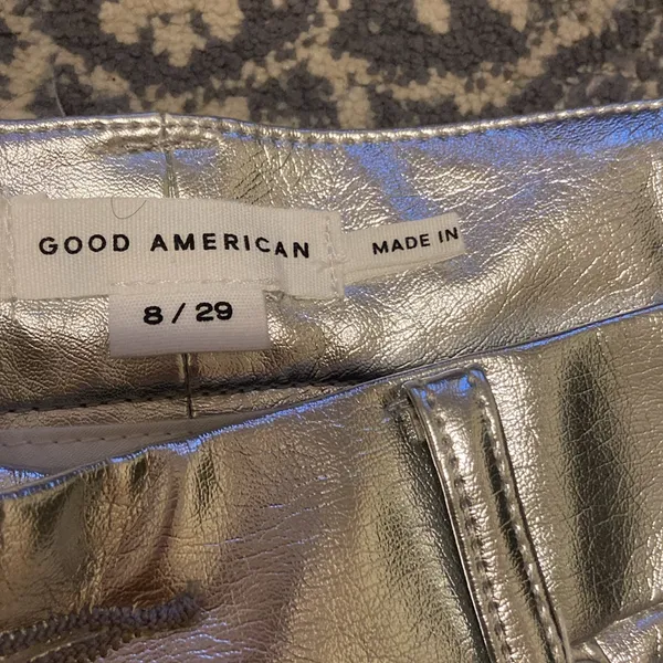 Good American Good Icon Metallic Faux Leather Size 8/29 - Image 4