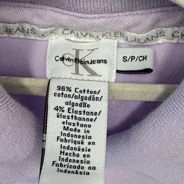 Calvin Klein Jeans Womens Lavender Purple Short Sleeve Polo Shirt Size Small - Image 8