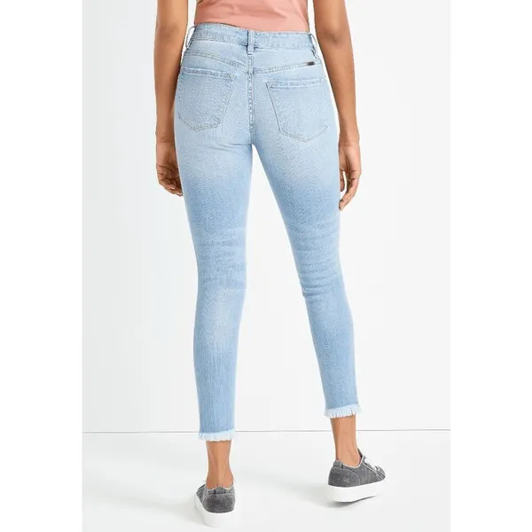 KanCan High Rise‎ Light Wash Ripped Distressed Skinny Jeans Size 32 - Image 10