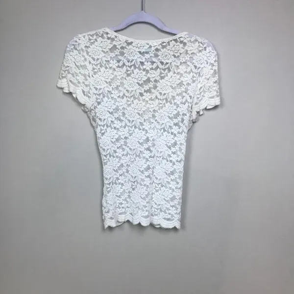 Women's Sm KIMCHI BLUE Cream Lace Button Up Blouse - Image 2