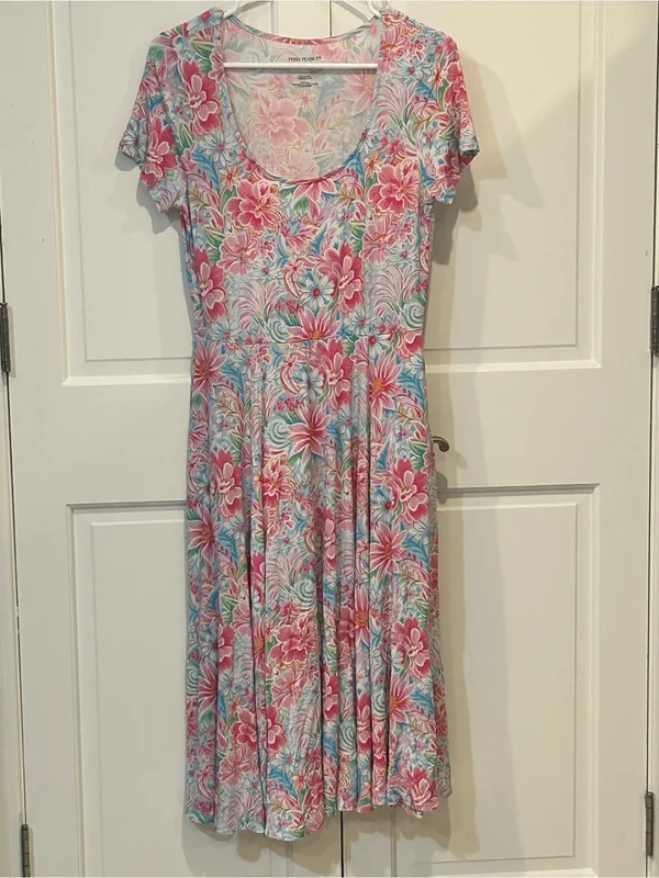 EUC Women’s Posh Peanut Bamboo Cotton Midi Dress Large - Image 2