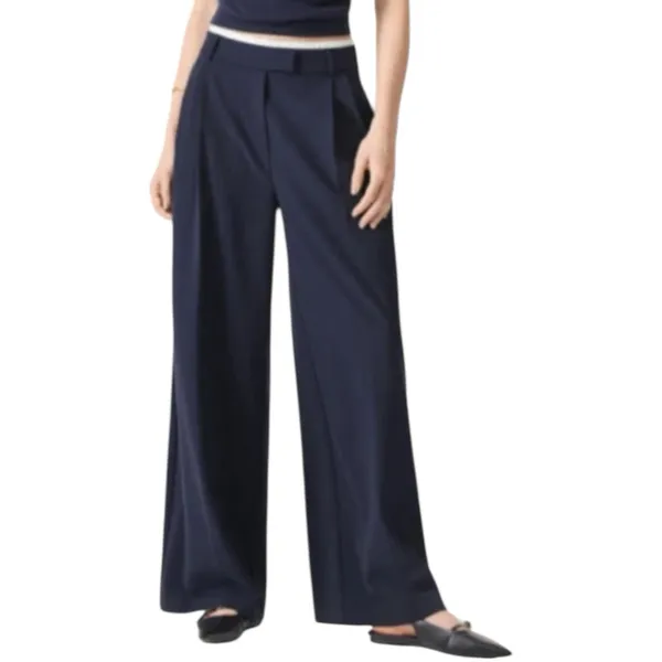 NWT OGL Double Pleated Mid Rise Wide Leg Trousers Women’s Size Medium Black - Image 5