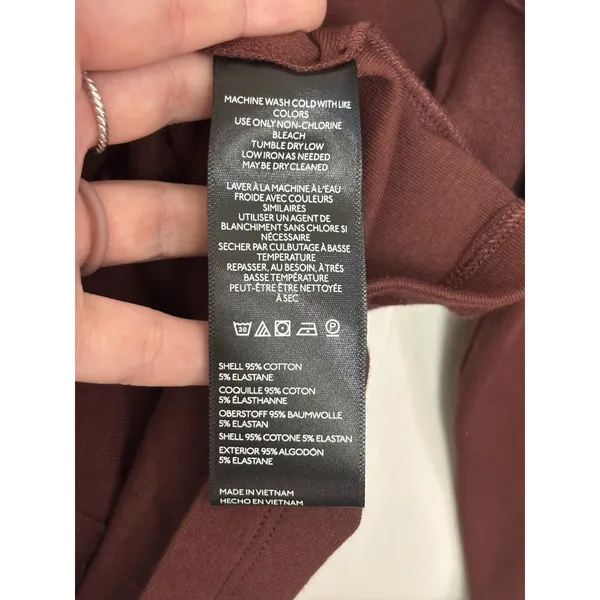 NWT Anthropologie Maeve Burgundy Cotton Blend Fitted Knit Cardigan M - Image 5