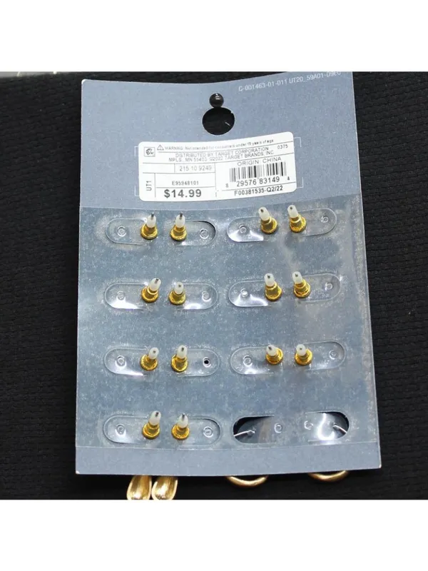 NWT Universal Thread Jasper Aventurine Stud Earring Set Gold / Blue - Image 3