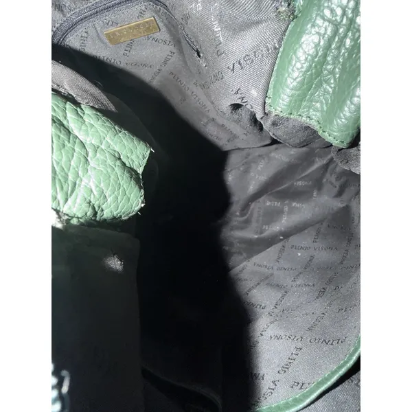 Plinio‎ Visona Italy Green Satchel Genuine Leather Oversized Handbag F - Image 13