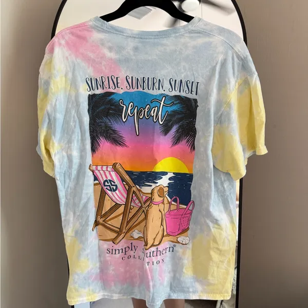 Simply Southern Pastel Tie-Dye Tee in Pink, Blue & Yellow - Image 5