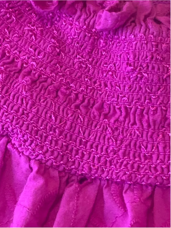 Women's LOFT Eyelet Blouse Size M Pink Magenta - Image 7