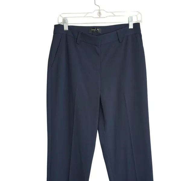 Tahari ASL Women's Size 4 Dress Pants Navy Blue Straight Leg Trousers Career - Image 2