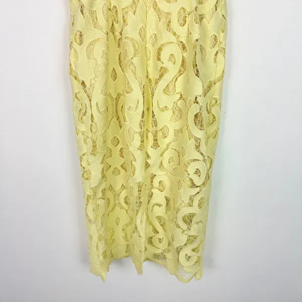 Bardot Lina Lace Sheath Dress Sleeveless Yellow Size 6 Small S EUC - Image 11