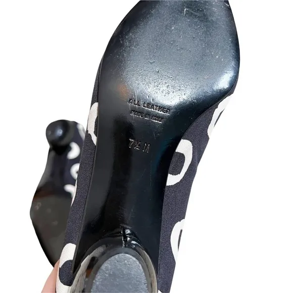 Yves Saint Laurent Circle Print Sculpted Ball Heel Pointed Toe Vintage Pump 7.5 - Image 7