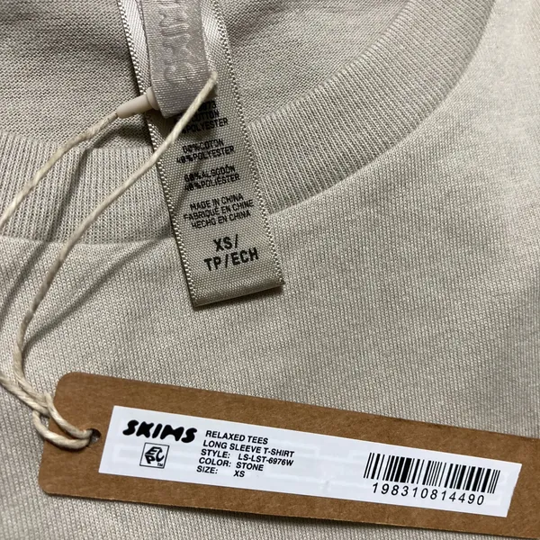 SKIMS Relaxed Long Sleeve T-Shirt XS - Image 5
