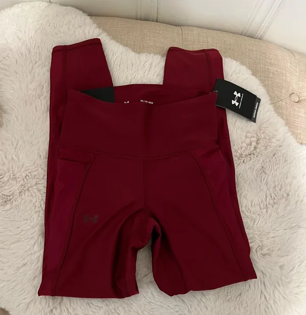 Under Armour Red Compression High Rise Ankle Athletic Leggings XSmall NWT - Image 3