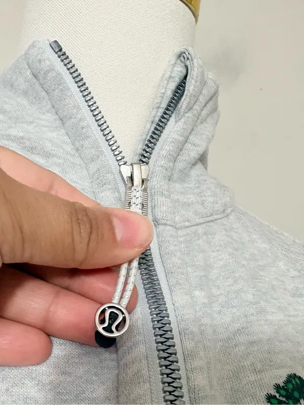 Lululemon Scuba Oversized Half Zip Hoodie XS/S Gray Tree Graphic - Image 4
