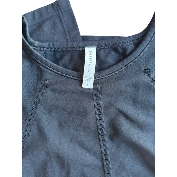 Athleta Black Tie Back Tank Top Small Nylon Athletic Yoga Workout Sleeveless - Image 6