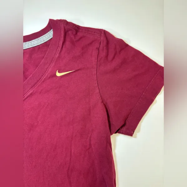 Nike Burgundy Tee with Gold Accents - Image 5