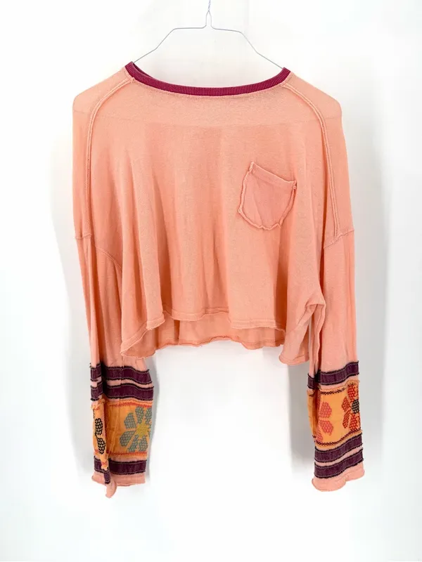 We the free people Sidney Lagenlook boho cottage floral wide sleeve oversize tee - Image 3