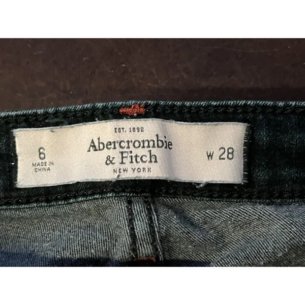 Abercrombie & Fitch Jeans Womens 6 28 Dark Wash Skinny Mid Rise Stretch Denim - Image 7