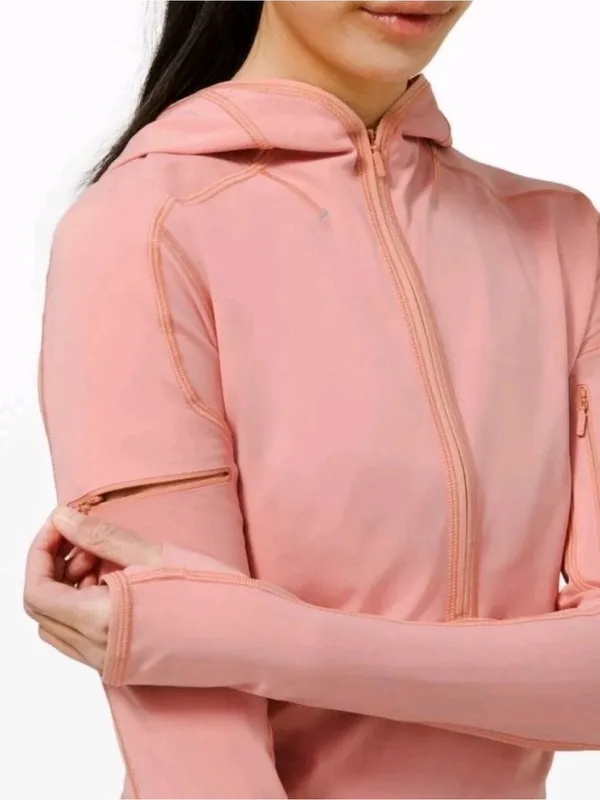 lululemon athletica Break a Trail 1/2 zip Performance Hoodie in pastel pink 2 - Image 2