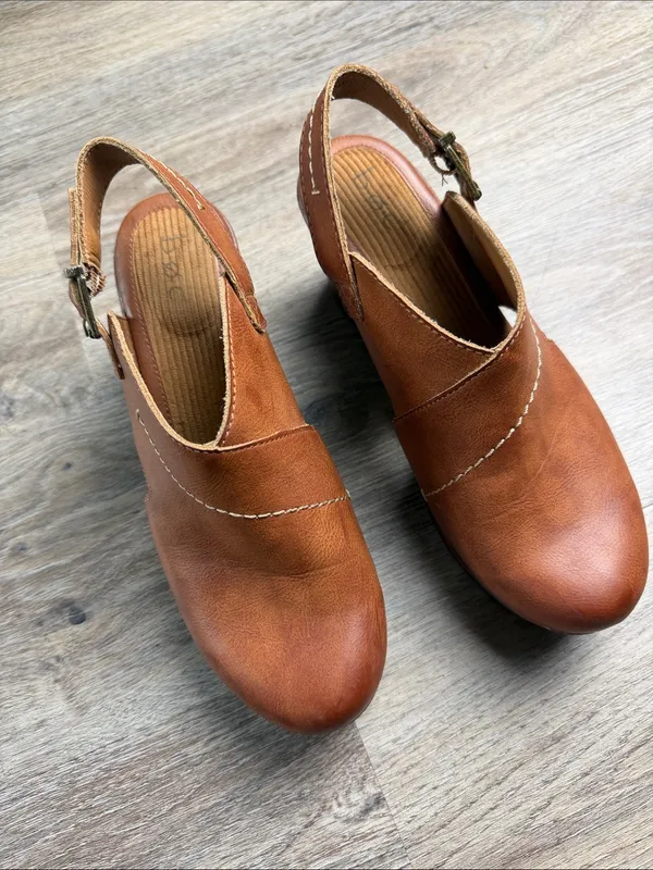 b.o.c. Born Concept Cecila Platform Clogs Brown Slingback Heels Size 9M - Image 10