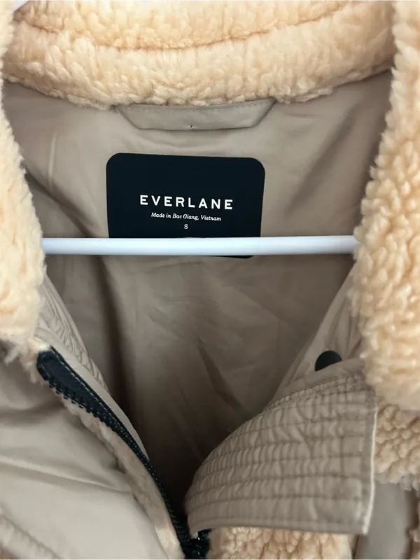 Everlane Quilted Teddy Coat Sherpa Puff Coat Small $175 - Image 4