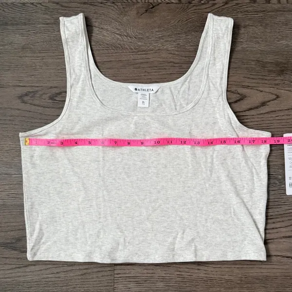 Athleta Signature Rib Square Neck Crop Tank - Size XL -‎ Fog Grey Heather - NWT - Image 7