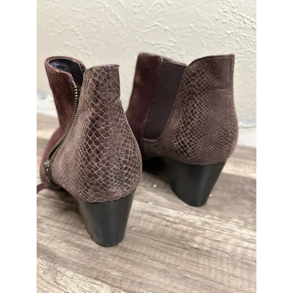Vionic Anne Suede Ankle Boots Size 10 Brown Preppy Heeled Booties - Image 8