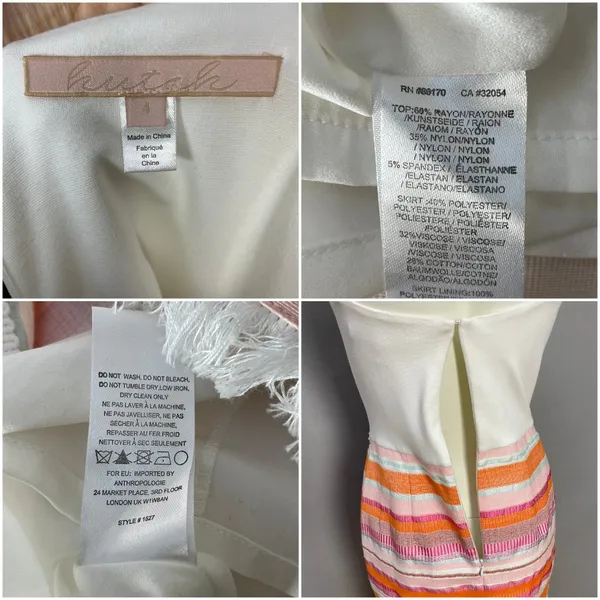 Anthropologie Hutch Dress Kayln‎ Halter Tank Colorful White Sz 4 Faux Wrap Skirt - Image 13