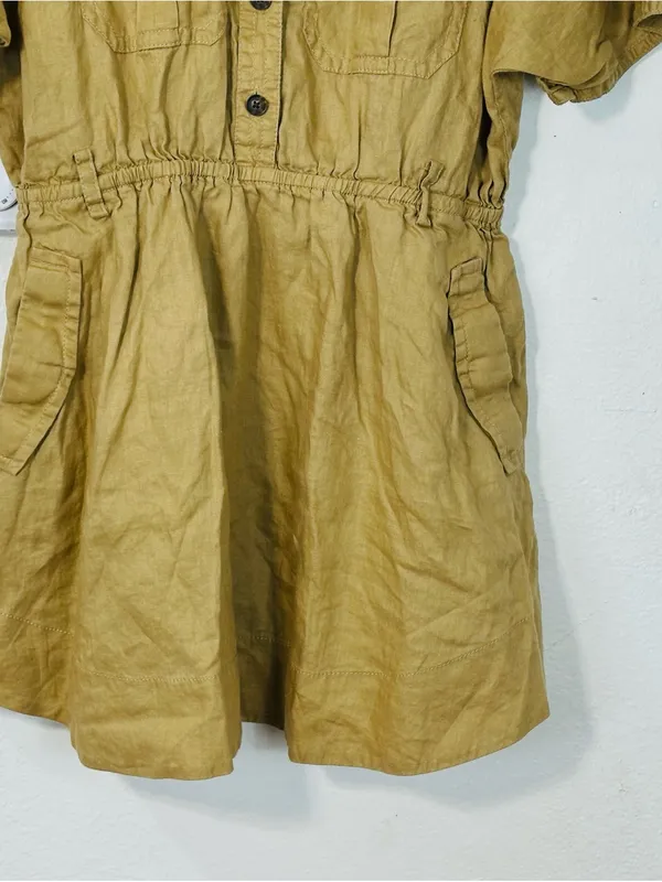 Banana Republic Olive Short-Sleeve Button Front Dress - Image 12