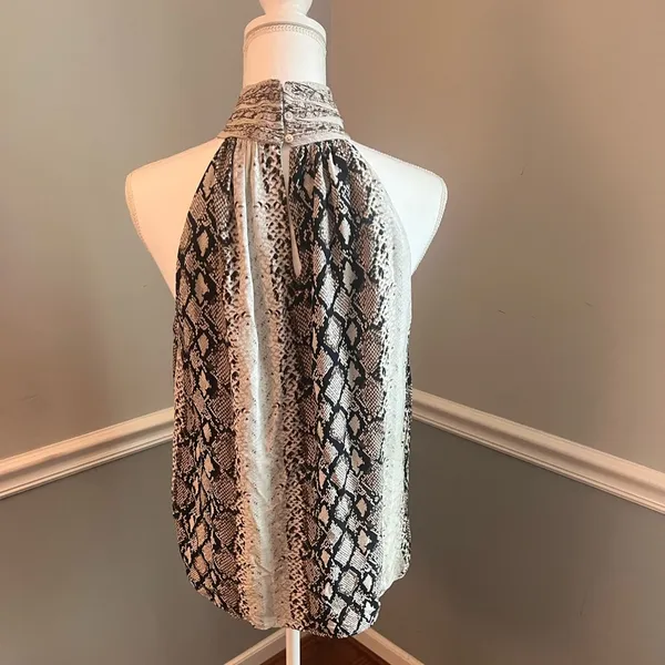 Joie Erola Mock-Neck Snakeskin Print Top – Size Small - Image 4