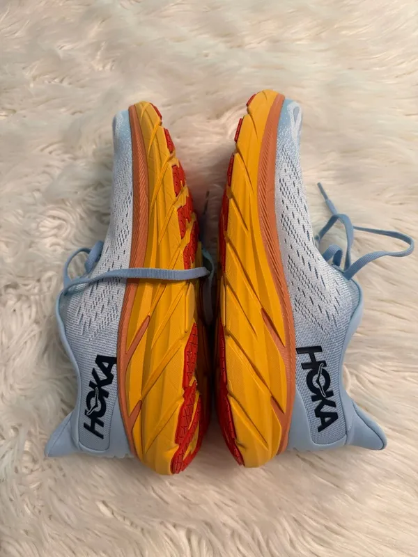 Hoka Clifton 8 Women's Light Blue and Orange Running Sneakers size 9.5 - Image 9