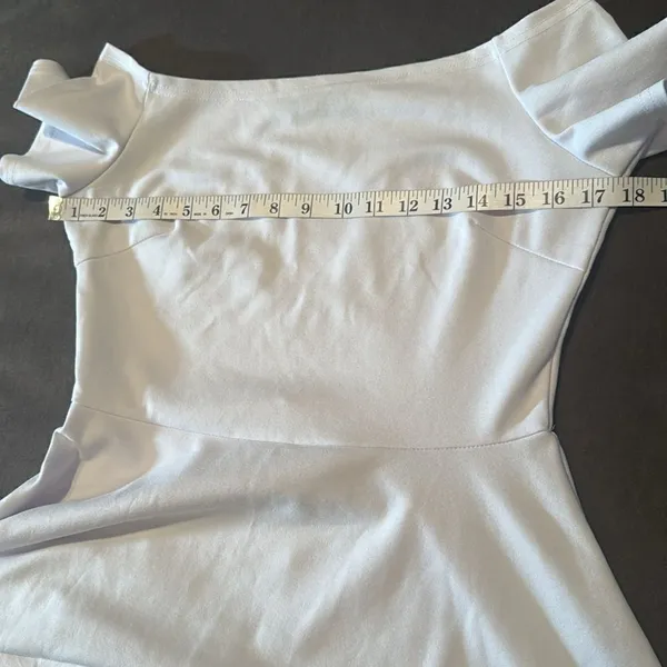 Sarin Matthew’s Women’s White Off The Shoulder High Low Dress Size M - Image 9