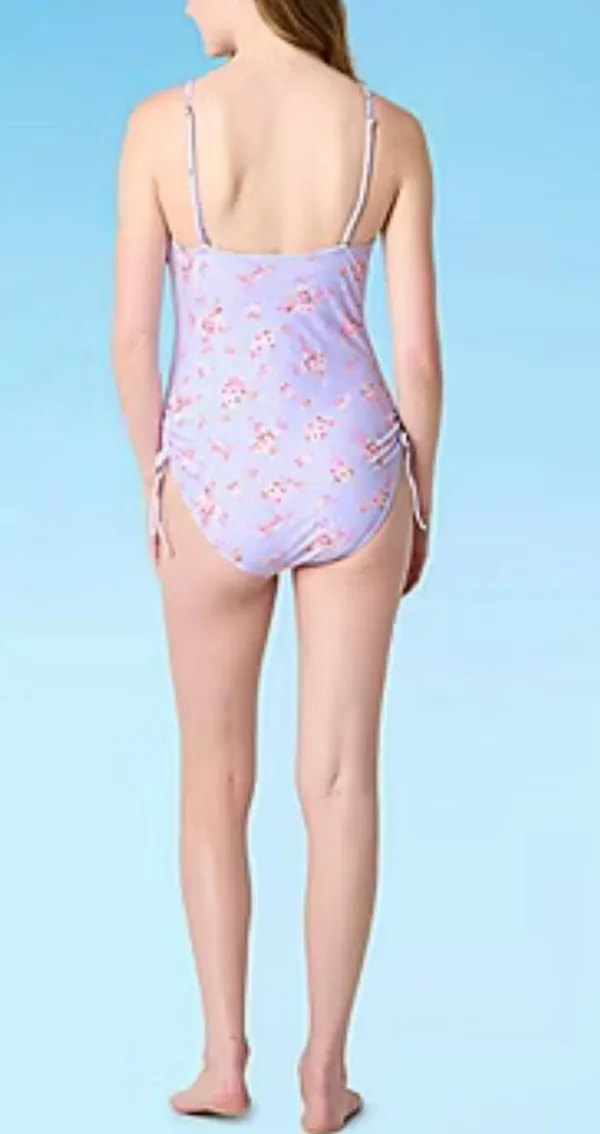 Decree Womens Textured Floral Monokini One Piece Swimsuit Juniors Size XS nwt (0 - Image 2