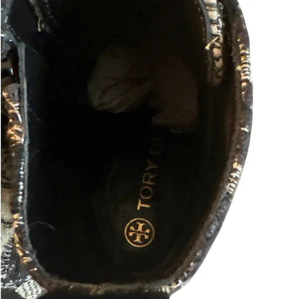 Tory Burch Miller Tweed Lug Sole Combat Boots Black White Size 7 - Image 10