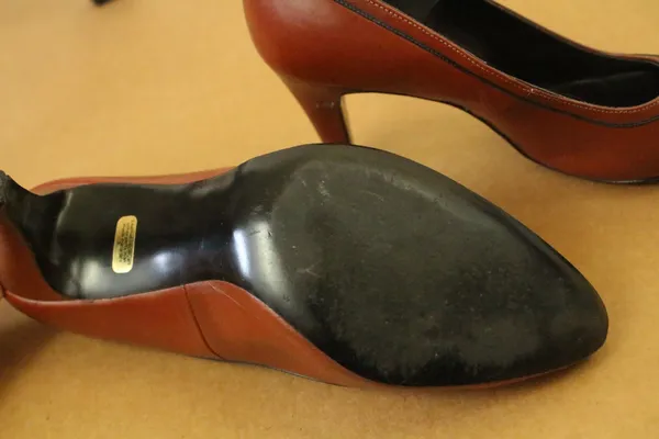 Vintage 90s Geppetto Cognac Brown Heels Black Western Detail - Image 5