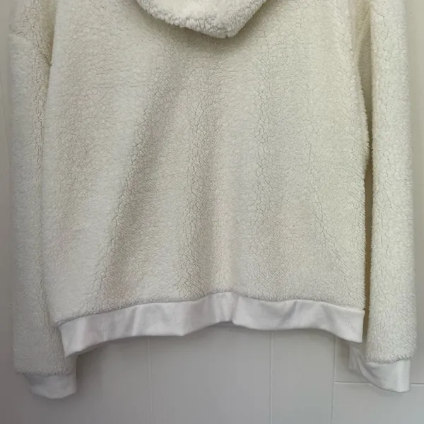 Colosseum K-State Cream Fuzzy 1/4 Button Up Hooded Pullover Top ~ Size M - Image 8