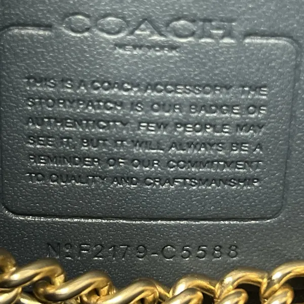 Coach Kleo Crossbody Navy Blue Suede Denim Leather Chain Gold Strap Mini Purse - Image 11