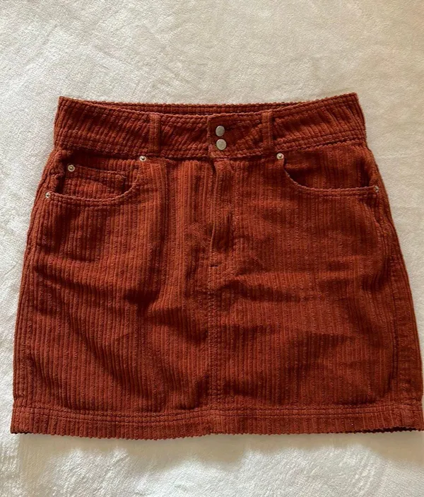 Corduroy Button Front Mini Skirt - Image 4