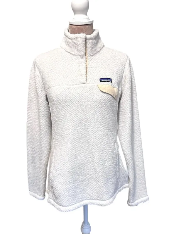 Patagonia Re-Tool Snap-T Fleece Pullover Women's Large Off White Cream FA18 - Image 2