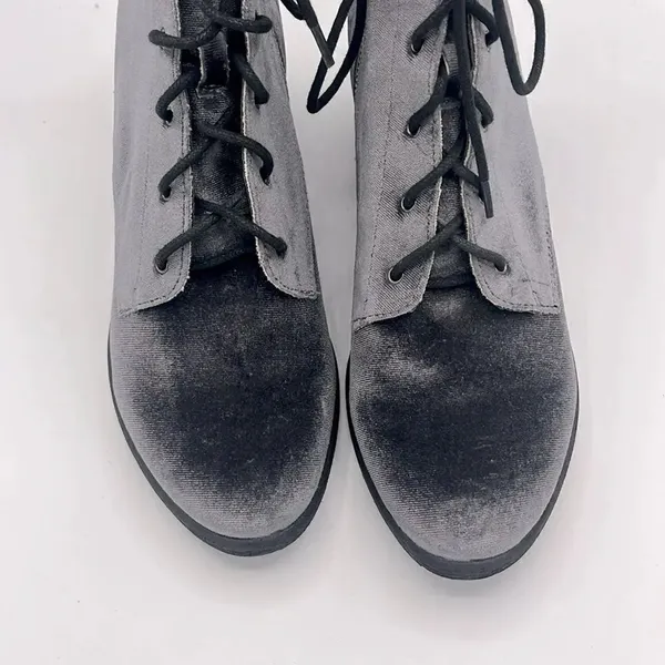 Dolce Vita velvet silver lace up combat bootie Gray Size 10 - Image 2
