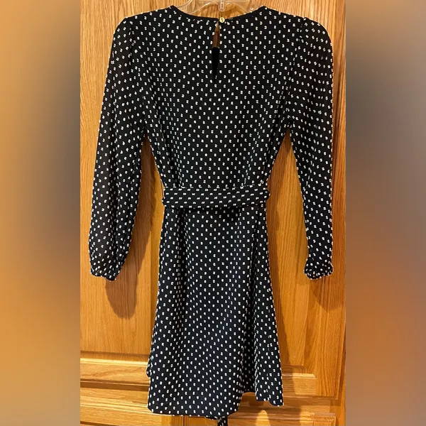 Ann Taylor‎ Clip Belted Mock Neck Shift Dress Night Sky Navy Blue Size 2 Petite - Image 13