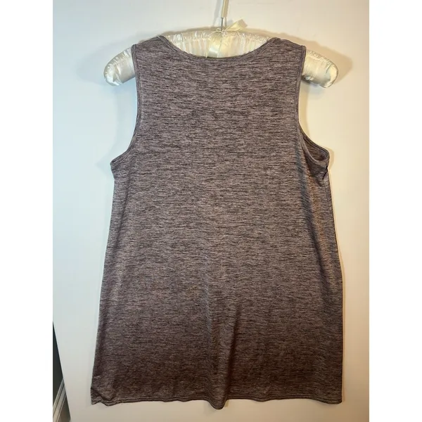 GM Women’s L/XL Boho Elephant Print Sleeveless Tunic Dress Feather Tie Brown Top - Image 3
