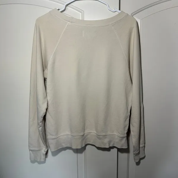 MATE the Label Organic Lightweight Terry Raglan Sweatshirt Bone Cream Womens‎ S - Image 5