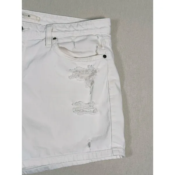 Joe’s Jeans Womens Azami Denim Midi Shorts Size 30 White Distressed Casual - Image 7