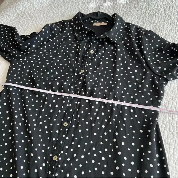 ✨ Full Moon Maternity Polka Dot Black White Dress Large‎ - Image 11