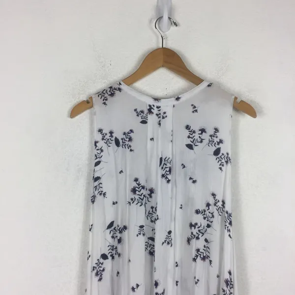 Free People Snap Out of It White Floral Swing Mini Dress Tunic Medium Boho - Image 15
