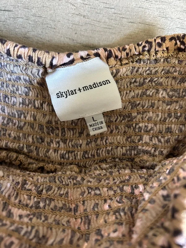 Skylar + Madison Tan and Black Leopard Print Maxi Skirt - Image 2