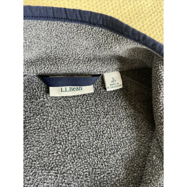 LL Bean Jacket Woman’s SP Grey Fleece Windblock Full Zip USA Made - Image 4